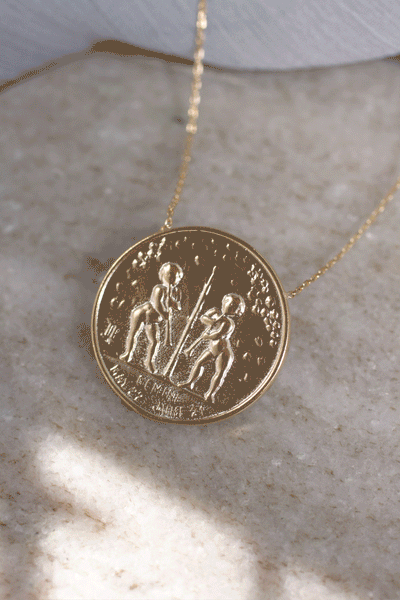 Vintage Inspired Zodiac Sign Coin Necklace