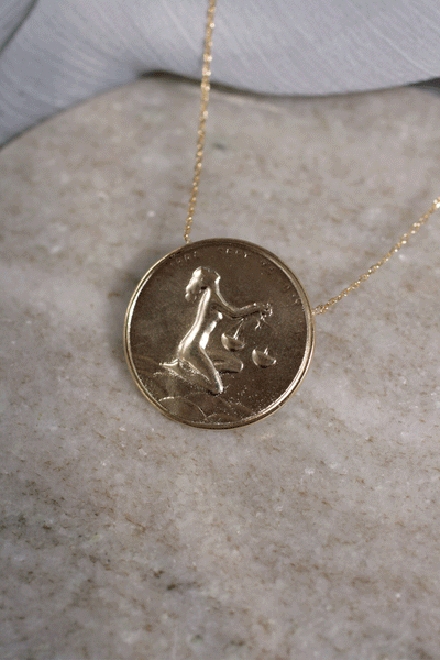 Vintage Inspired Zodiac Sign Coin Necklace