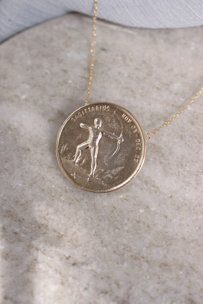 Vintage Inspired Zodiac Sign Coin Necklace
