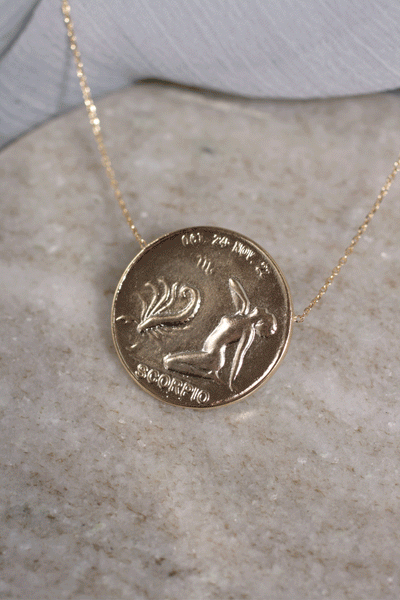 Vintage Inspired Zodiac Sign Coin Necklace