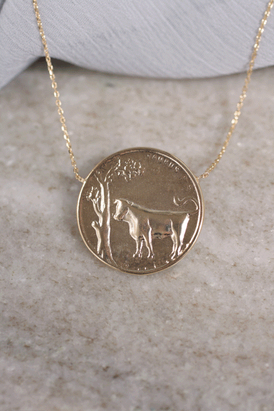 Vintage Inspired Zodiac Sign Coin Necklace