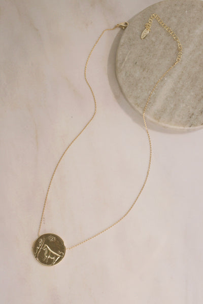 Vintage Inspired Zodiac Sign Coin Necklace