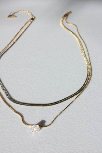 Raw Quartz Layered Necklace