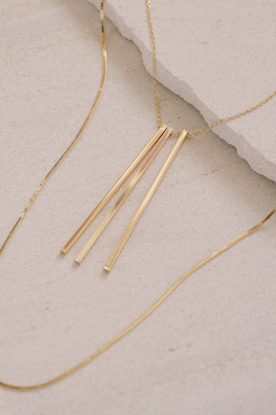 Long Linear Layered Necklace