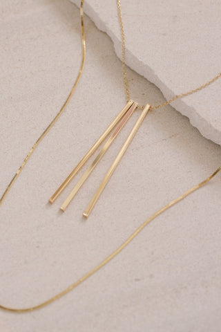 Long Linear Layered Necklace